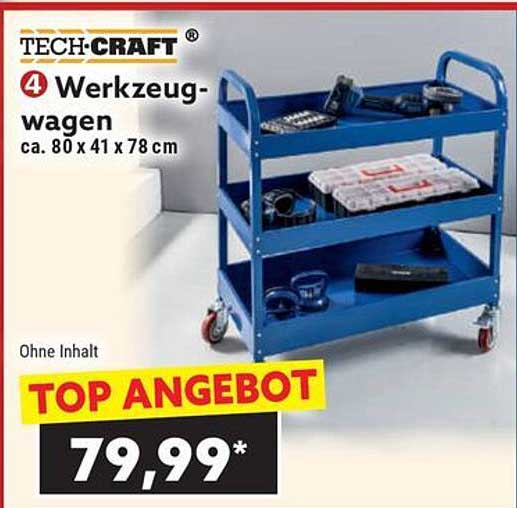 TECH-CRAFT Werkzeugwagen 4 Etagen