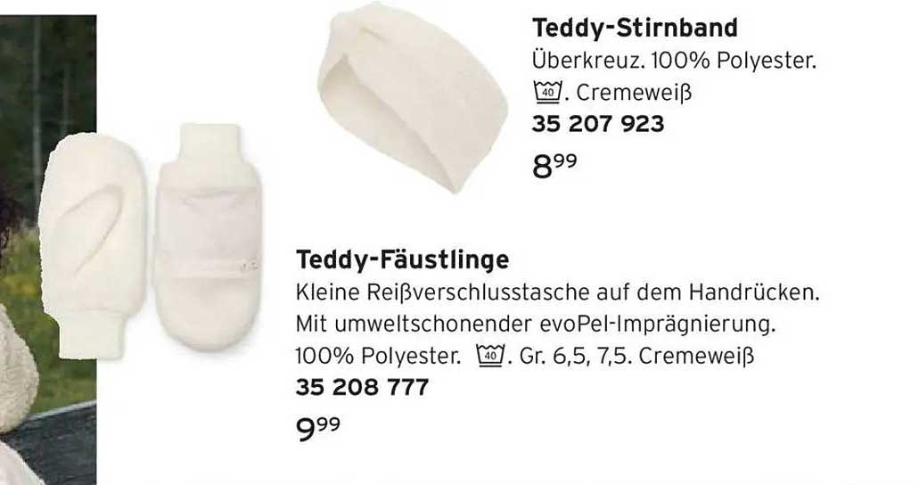 Teddy-Fäustlinge und Teddy-Stirnband