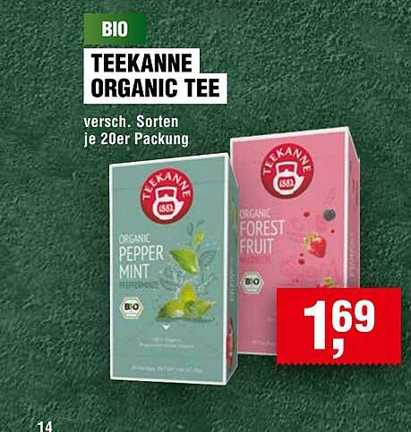 TEEKANNE ORGANIC TEE, verschiedene Sorten, je 20er Packung