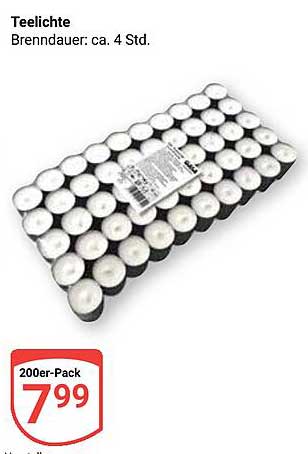 Teelichte 200er-Pack