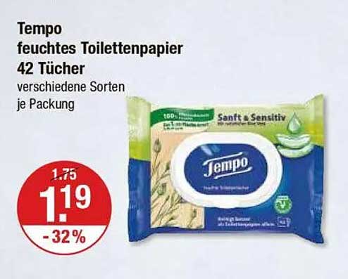 Tempo feuchtes Toilettenpapier 42 Tücher