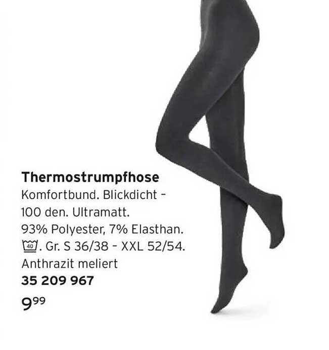 Thermostrumpfhose Komfortbund Blickdicht - 100 den Ultramatt