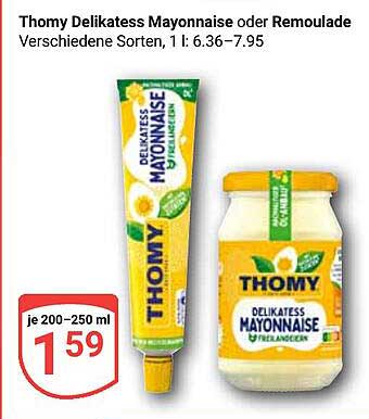 Thomy Delikatess Mayonnaise oder Remoulade, verschiedene Sorten, 1 l