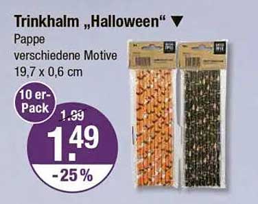 Trinkhalm „Halloween“ - 10er-Pack
