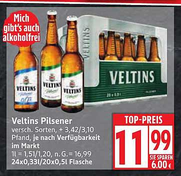 Veltins Pilsener 24 x 0,33 l – Top-Preis!