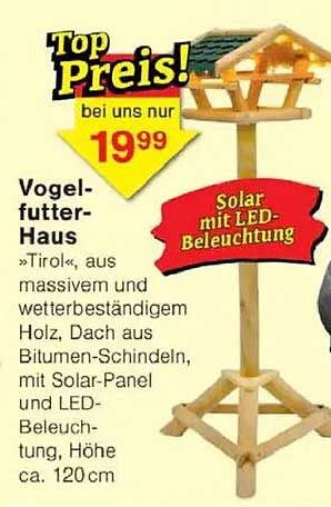 Vogelfutter-Haus »Tirol« mit Solar-LED-Beleuchtung