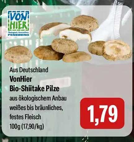 VonHier Bio-Shiitake Pilze 100g