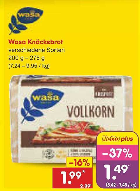 Wasa Knäckebrot - Vollkorn, verschiedene Sorten, 200 g – 275 g