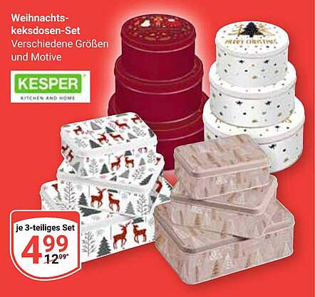 Weihnachts-keksdosen-Set von Kesper - Verschiedene Größen und Motive