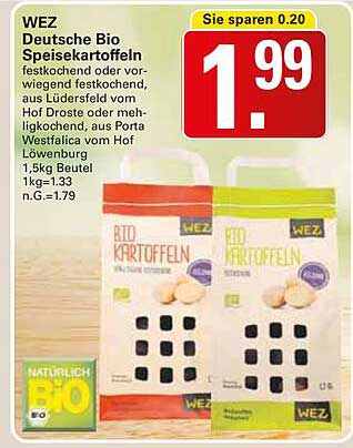 WEZ Deutsche Bio Speisekartoffeln