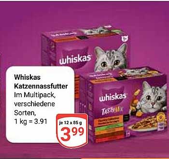 Whiskas Katzennassfutter im Multipack, verschiedene Sorten
