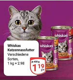 Whiskas Katzennassfutter - Verschiedene Sorten