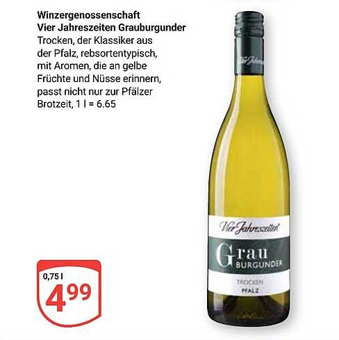 Winzergenossenschaft Vier Jahreszeiten Grauburgunder Trocken