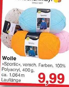 Wolle »Sportic«, verschiedene Farben, 100% Polyacryl, 400 g