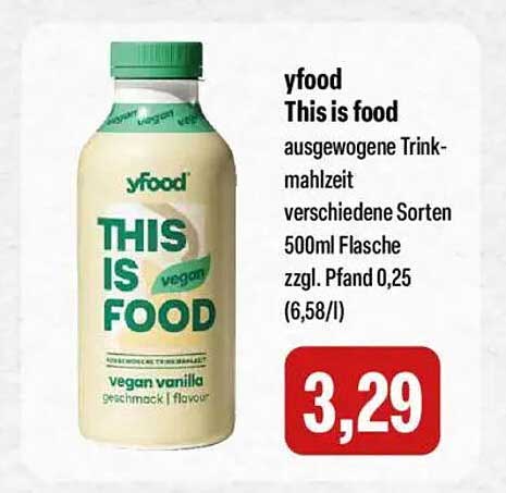 yfood This is food - vegane Trinkmahlzeit in Vanille