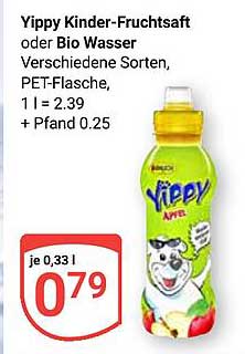 Yippy Kinder-Fruchtsaft oder Bio Wasser