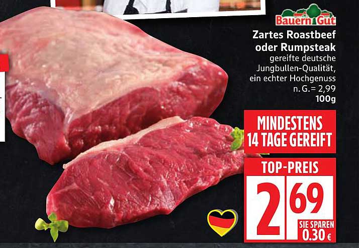 Zartes Roastbeef oder Rumpsteak - Bauern Gut