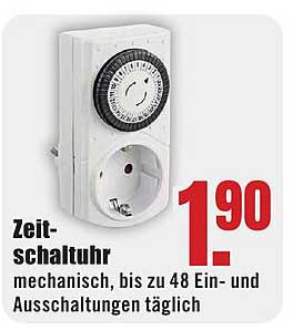 Zeitschaltuhr mechanisch, bis zu 48 Ein- und Ausschaltungen täglich