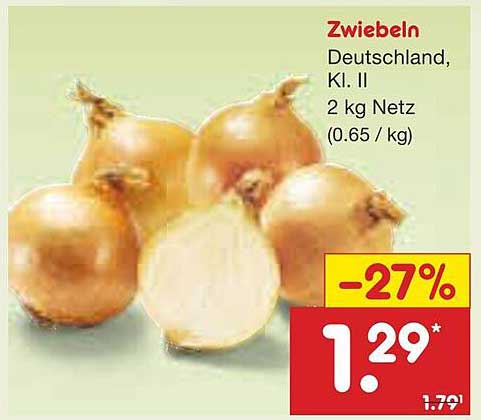 Zwiebeln, Deutschland, Kl. II - 2 kg Netz