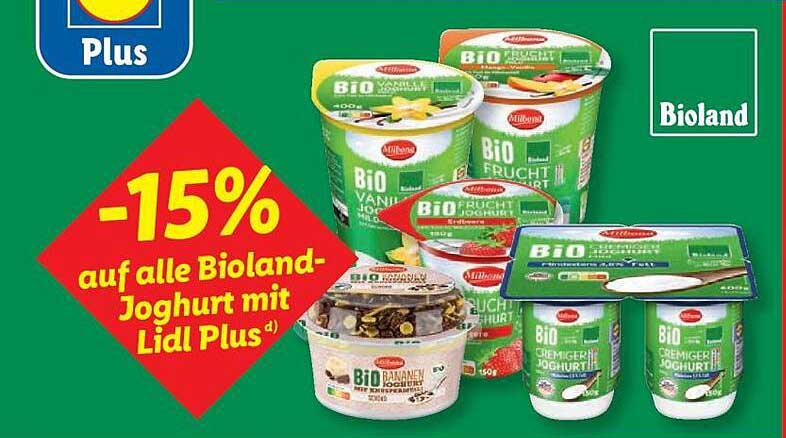 -15% auf alle Bioland-Joghurt mit Lidl Plus