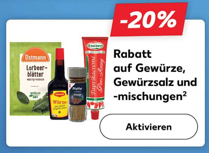 20% Rabatt auf Gewürze, Gewürzsalz und -mischungen