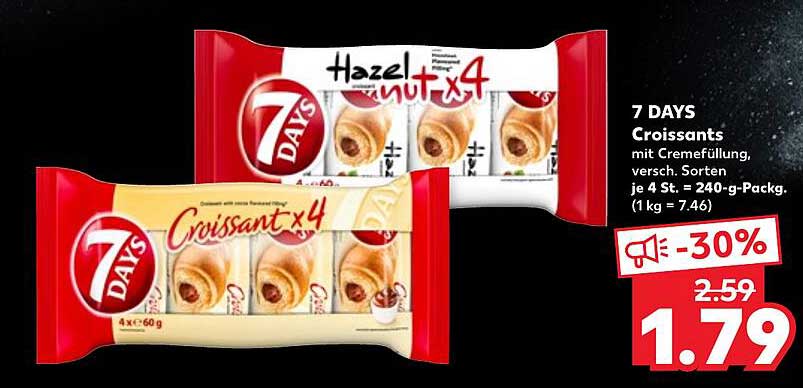 7 DAYS Croissants mit Cremefüllung, 240-g-Packung
