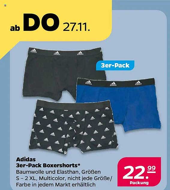 Adidas 3er-Pack Boxershorts