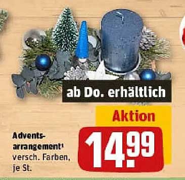 Adventsgesteck in verschiedenen Farben