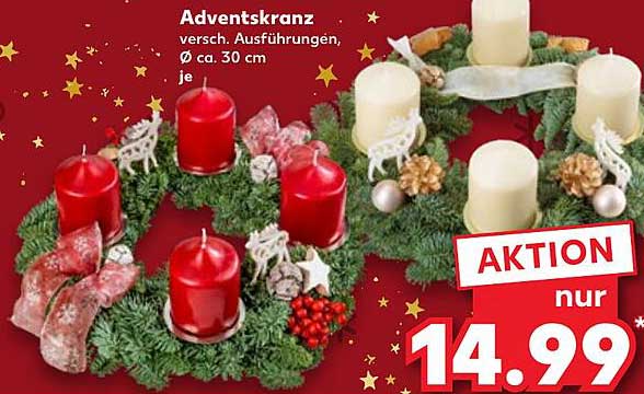 Adventskranz versch. Ausführungen, Ø ca. 30 cm
