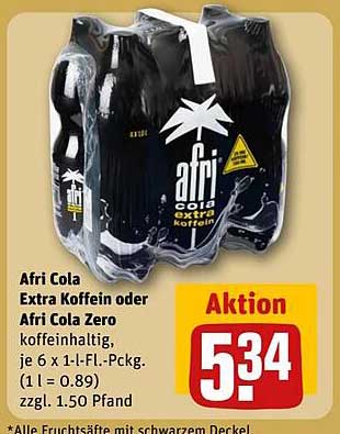 Afri Cola Extra Koffein oder Afri Cola Zero, je 6 x 1-Liter-Packung