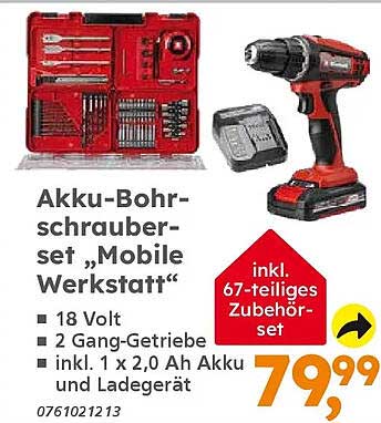 Akku-Bohrschrauber-Set "Mobile Werkstatt"
