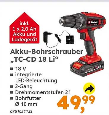 Akku-Bohrschrauber „TC-CD 18 Li“