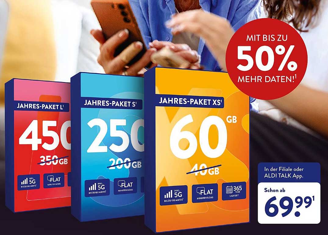 ALDI TALK Jahres-Paket XS 60 GB