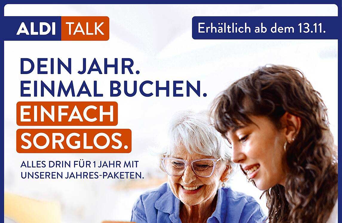 ALDI TALK Jahres-Pakete – Sorgefrei für ein ganzes Jahr