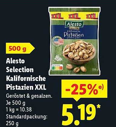 Alesto Selection Kalifornische Pistazien XXL 500 g