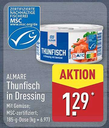 ALMARE Thunfisch in Dressing mit Gemüse 185 g
