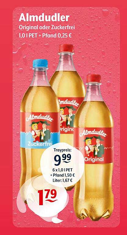 Almdudler - Original oder Zuckerfrei 1,0 l PET