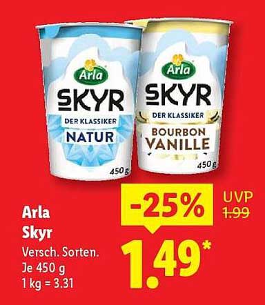 Arla Skyr - Natur und Bourbon Vanille 450 g
