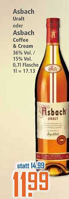 Asbach Uralt oder Asbach Coffee & Cream 0,7l Flasche
