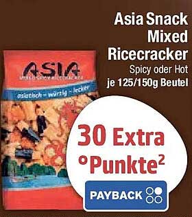 Asia Snack Mixed Ricecracker Spicy oder Hot je 125/150g Beutel