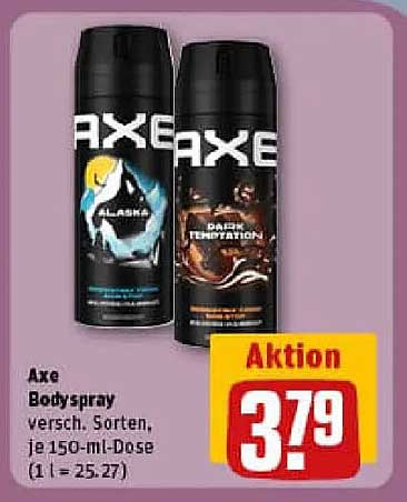 Axe Bodyspray, verschiedene Sorten, je 150-ml-Dose