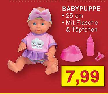 BABYPUPPE 25 cm - Mit Flasche & Töpfchen