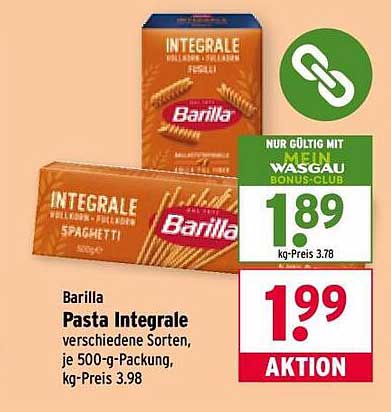 Barilla Pasta Integrale - Vollkornspaghetti und mehr