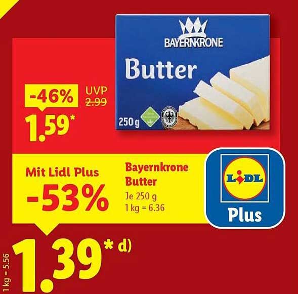 Bayernkrone Butter 250 g - Jetzt zum Top-Preis!