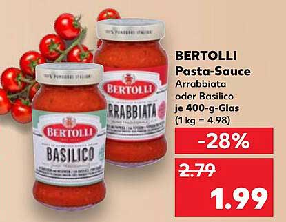 BERTOLLI Pasta-Sauce Arrabbiata oder Basilico je 400-g-Glas