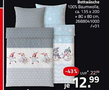 Bettwäsche 100% Baumwolle, ca. 135 x 200 + 80 x 80 cm