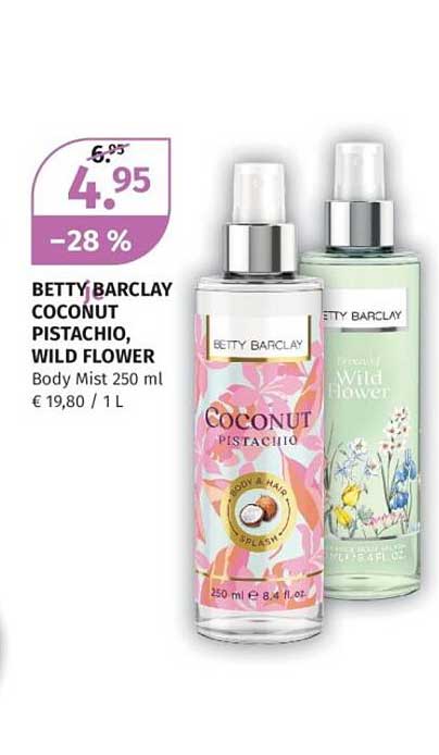Betty Barclay Coconut Pistachio, Wild Flower Body Mist 250 ml