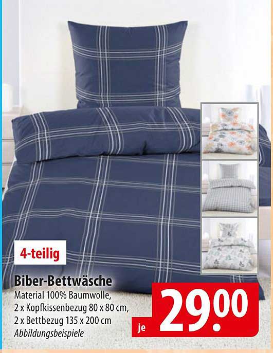 Biber-Bettwäsche 4-teilig