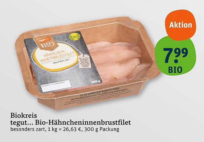 Bio-Hähncheninnenbrustfilet von tegut... im Angebot