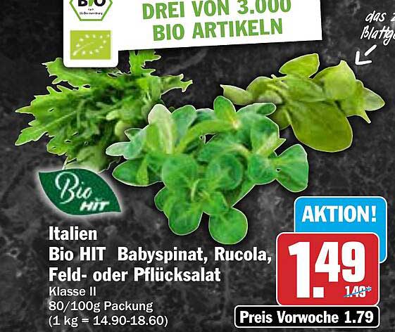 Bio HIT Babysalatmix - Babynspinat, Rucola und Feldsalat